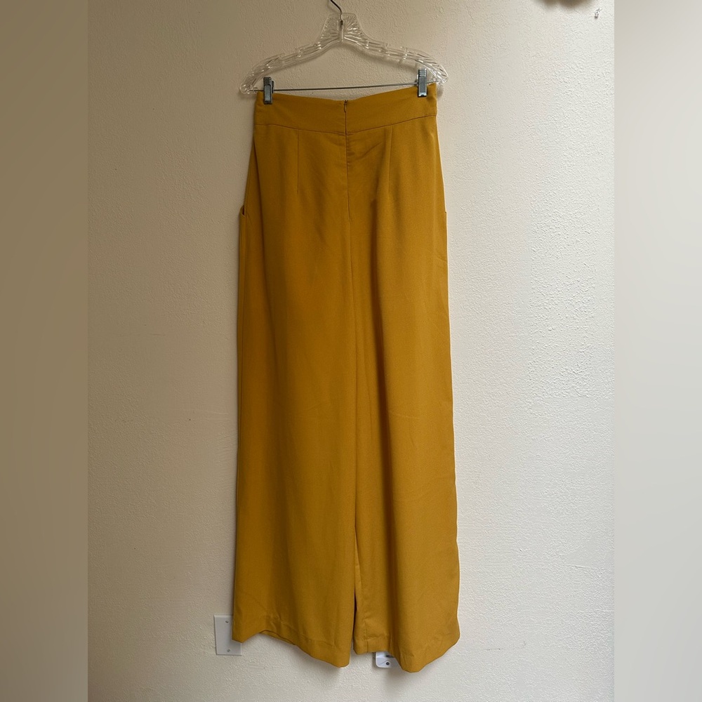 Mango Wide-Leg Pants in Mustard Yellow - Picture 4 of 4